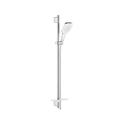 Zestaw Z Drążkiem Prysznicowym, 3 Strumienie Rainshower SmartActive 130 Cube Moon White 26586LS0 Grohe