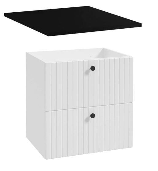 Zestaw Rio Szafka Wisząca + Czarne Uchwyty + Czarny Blat Emporia