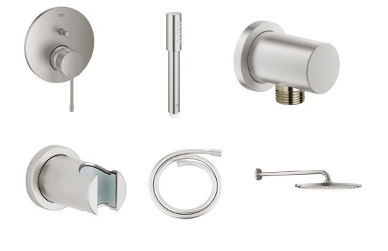 Zestaw Prysznicowy 6w1 Essence Stal Szczotkowana Grohe