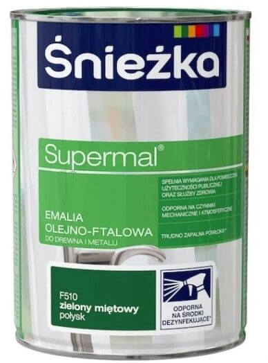 Emalia Olejno-Ftalowa Supermal Zielony Miętowy 0,2L Połysk Śnieżka